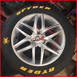Merlins Blood Tire Cleaner and Tire Grafixx Tire Graphics and Lettering;